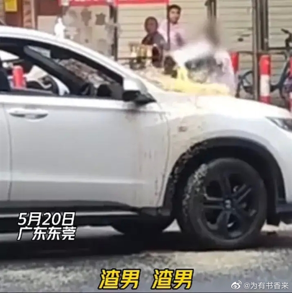 520当天一女子逼停汽车泼粥骂渣男：网友吐槽别糟蹋粮食