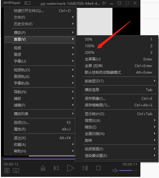 kmplayer视频放大
