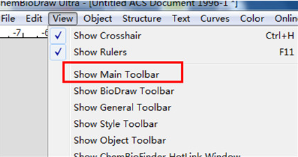 chemdraw工具栏不见了