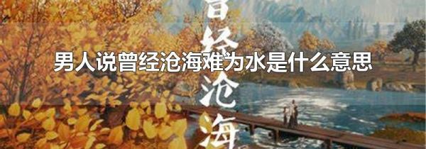 男人说曾经沧海难为水是什么意思