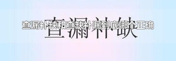 查漏补缺和查缺补漏到底哪个正确