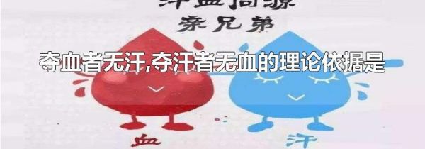 夺血者无汗,夺汗者无血的理论依据是