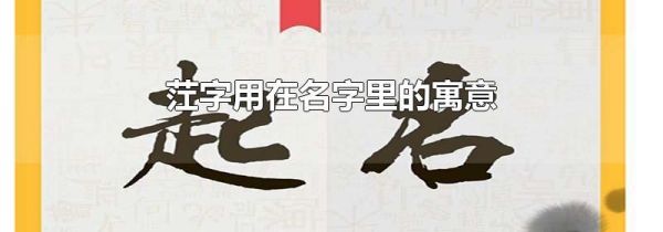 茳字用在名字里的寓意