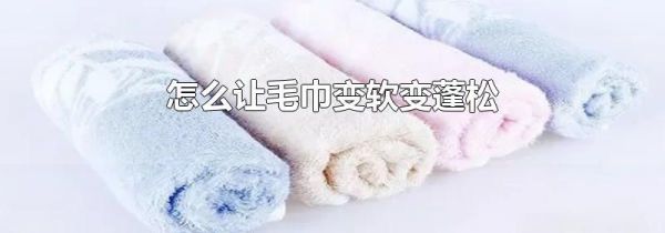 怎么让毛巾变软变蓬松