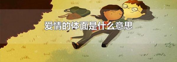爱情的体面是什么意思