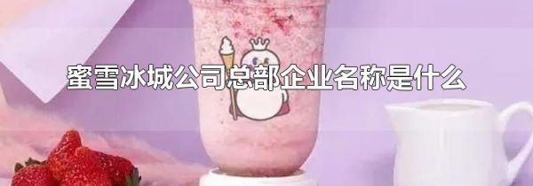 蜜雪冰城公司总部企业名称是什么