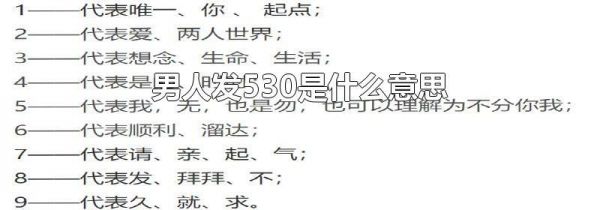男人发530是什么意思
