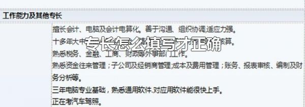专长怎么填写才正确