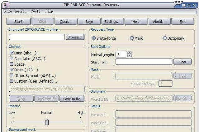 ZIP RAR ACE Password Recovery 2.10.01