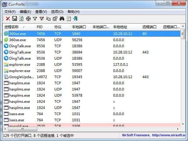 CurrPorts网络连接检测工具 2.66